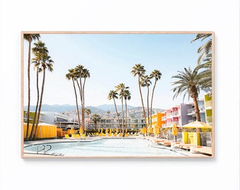 Palm Springs Poolside Fotokunst Druck, Kalifornien Reiseplakat (Digitaler Download)