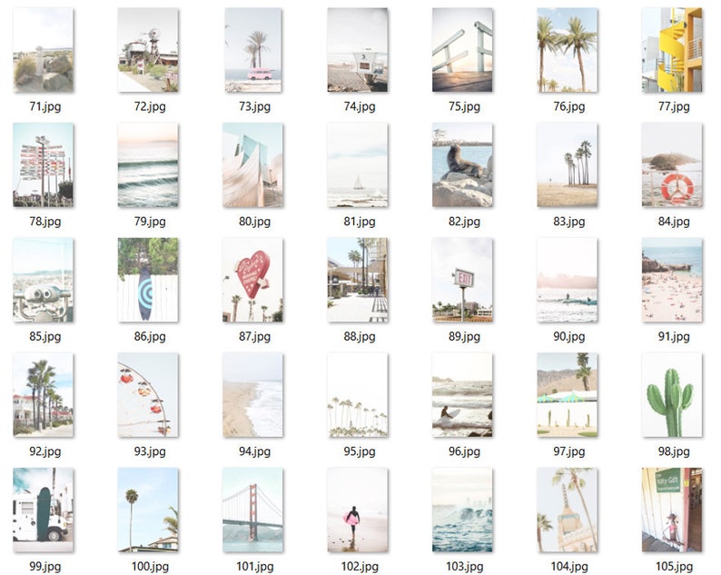Set of 100 California Prints California Wall Decor Etsy