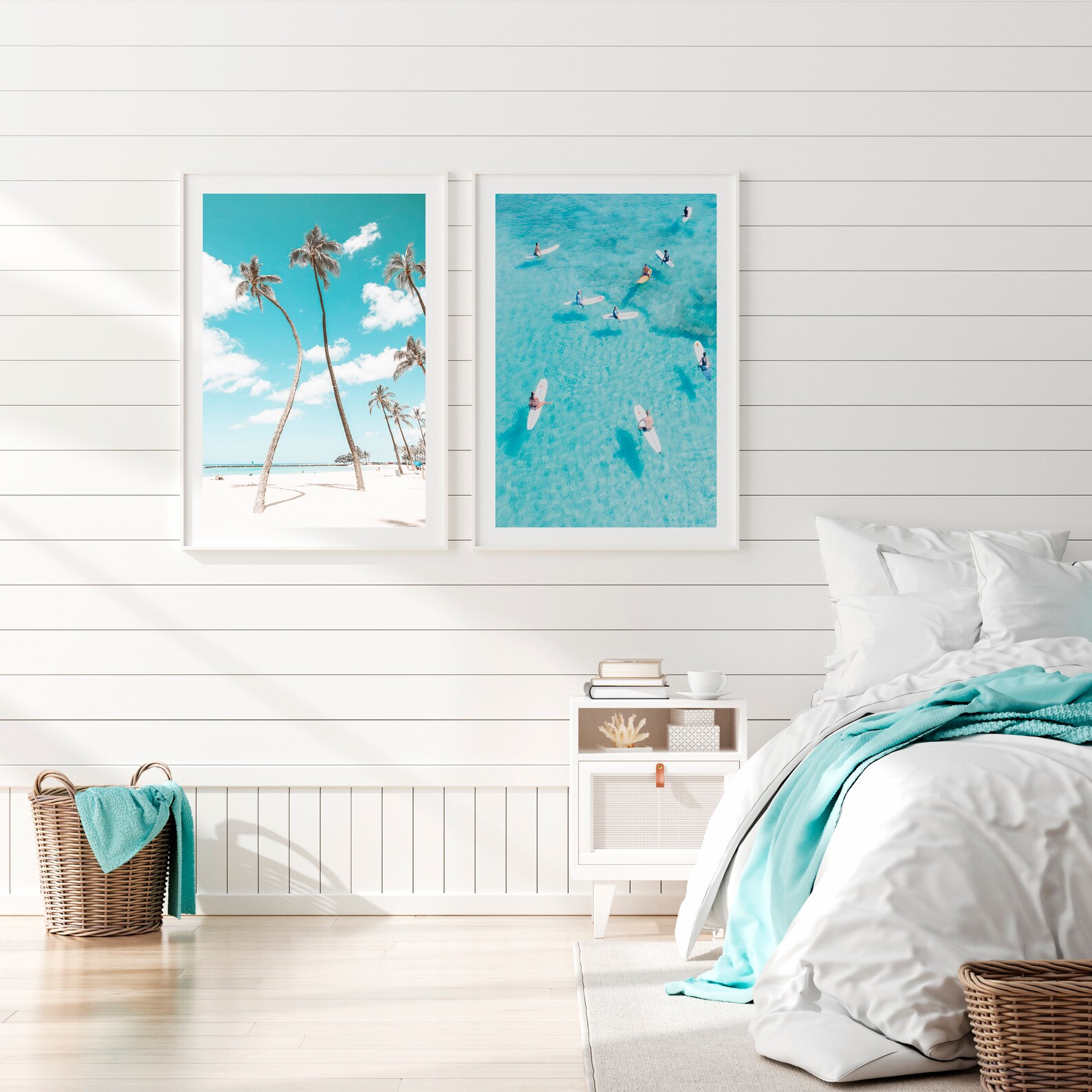 Set of 2 Aerial Beach Wall Art Prints Beach Prints Coastal Etsy