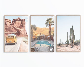 3er-Set Wüstendruck, Kalifornische Wüste, Wandkunst, Wüstendruck, Palm Springs Wüste, Boho-Druck, moderne Wandkunst, druckbare Posterkunst