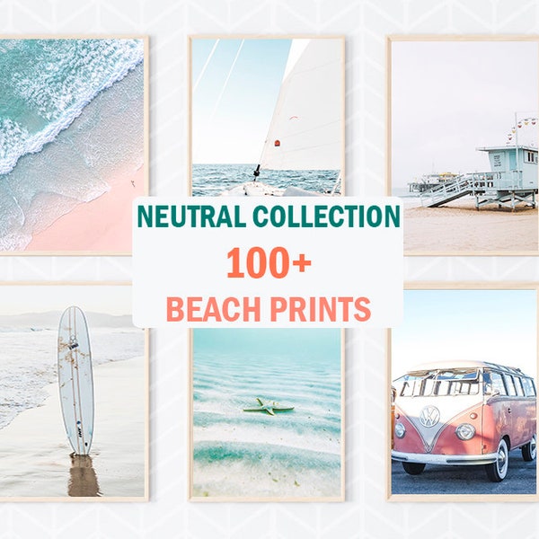 Set Of 100+ Beach Printable Wall Art, Coastal Prints, Aerial Print, Tropical Beach Print, Boho Wall Art, Surf Poster, Aerial Beach Photo