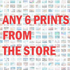 Any 6 Prints From My Store, Beach Wall Art Prints, Surf Posters, Coastal Wall Art Print, Beach Print, Palm Tree Print, California Print Art