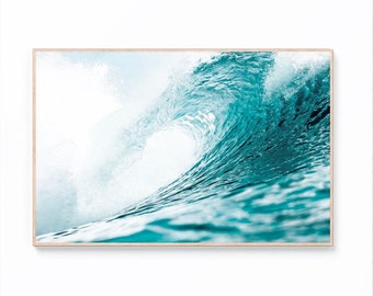 Ocean Wall Art Print, Wave Photography, Surf Wave Wall Art, Wave Print Download, Modern Wall Decor, Surf Wave Poster, Ocean Wave Printables