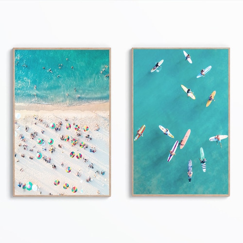 Set of 6 Sunset Coastal Wall Art Prints Beach Print Sunrise Etsy