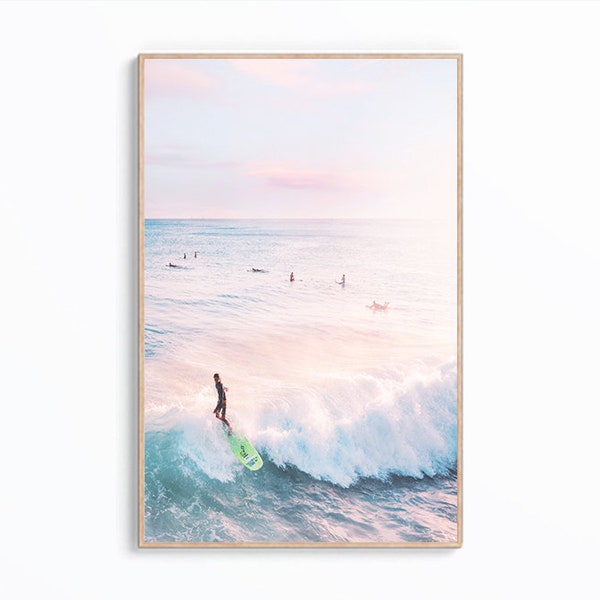 Surfing Wall Art, Surf Print, Ocean Poster, Wave Wall Art, Ocean Wave Decor, Ocean Surf Digital Art, Instant Download, California Surf Print