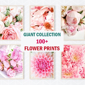 Conjunto de más de 100 impresiones artísticas de flores para pared, fotografías de flores, impresiones digitales de flores, decoración de rosas, impresiones de peonías, impresiones artísticas de gerberas, descargas instantáneas de flores
