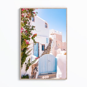 Greece Wall Art Print, Santorini Poster, Mediterranean Art, Tropical Photography Print, Travel Print Art, Digital Download, Printable Art