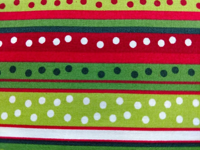 Fabric Christmas Fabric Christmas Stripes and Polka Dots