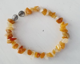 Yellow carnelian gemstone stretch handmade bracelet