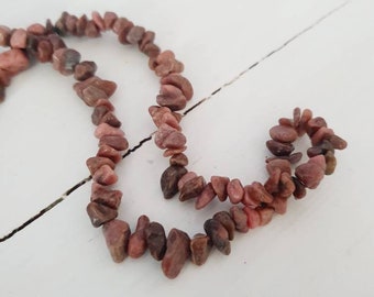 Long rhodonite crystal handmade necklace