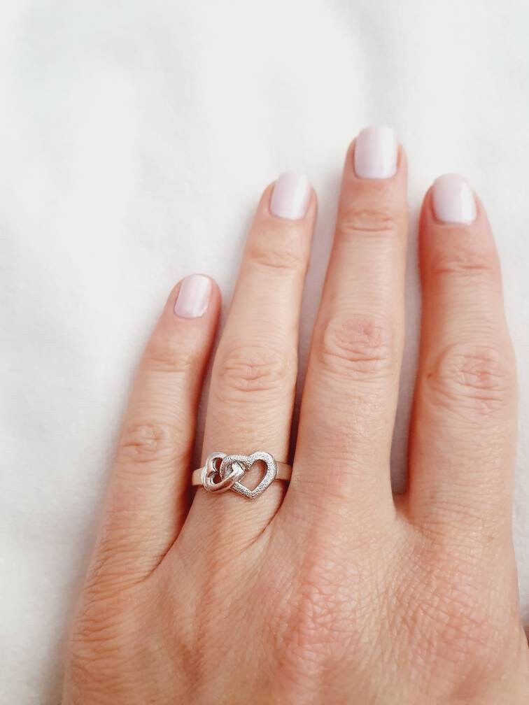 Sterling Silver Love Heart Ring - Etsy