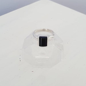 Black onyx stone silver vintage ring