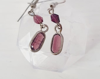 Amethyst vintage dangle earrings