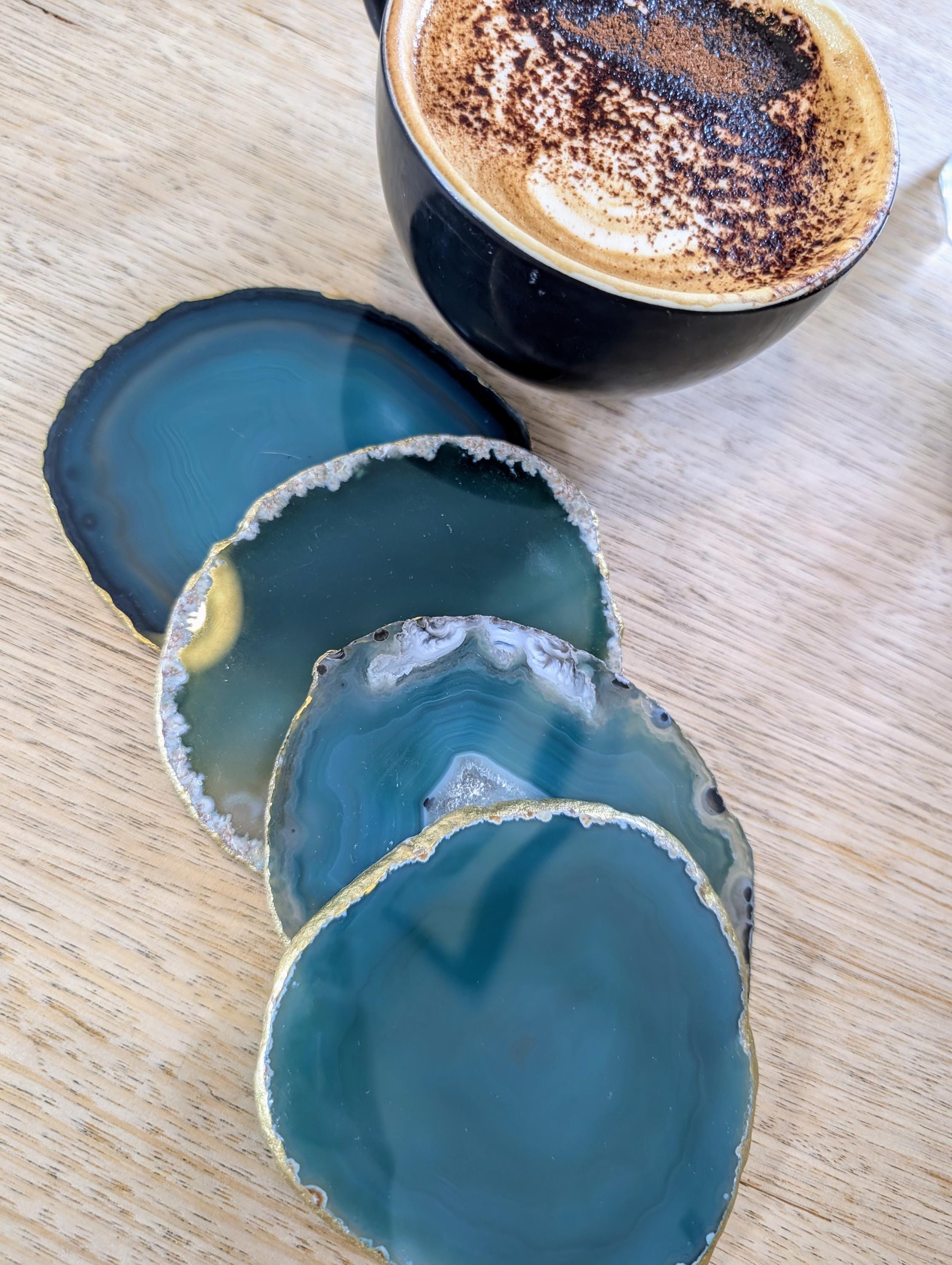 緑と金の瑪瑙石コースター4枚 - Etsy 日本