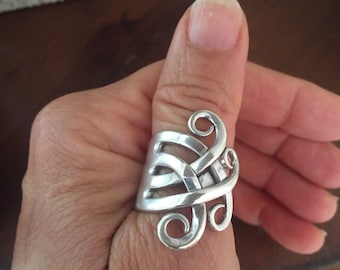 Silver fork ring deals