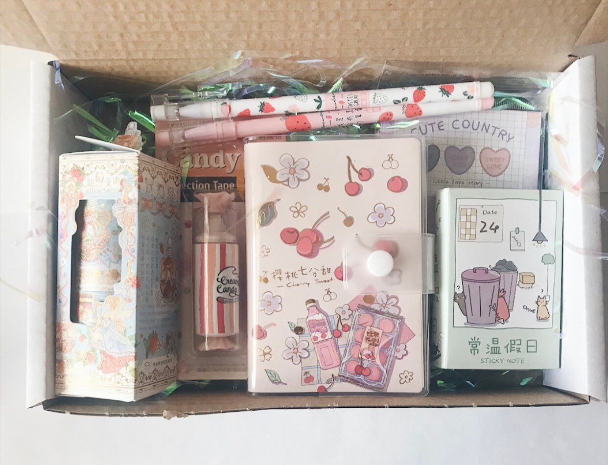 Kawaii Stationary box Kawaii gift box Cute stationary box Etsy