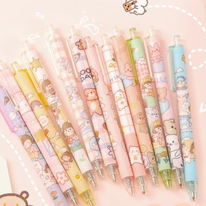 X2 Cute bear pens | Cute dinosaur pens | Kawaii pens | Black gel pen | School supplies |