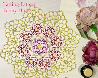 Tatting Pattern Peony Doily [PDF file Downlode]