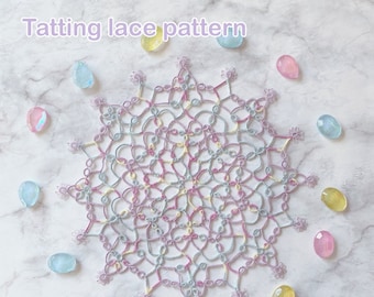 Tatting lace Pattern Kaleidoscope Doily[PDF file Downlode]