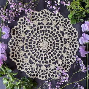 Tatting lace Pattern Flora Doily[PDF file Downlode]