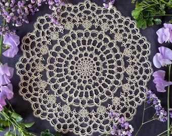 Tatting lace Pattern Flora Doily[PDF file Downlode]