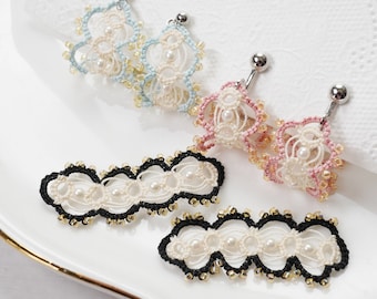 Tatting lace "Hoop earrings" pattern (knitting pattern) PDF file download sale