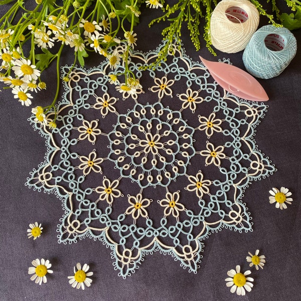 Tatting lace Pattern Daisy Doily[PDF file Downlode]