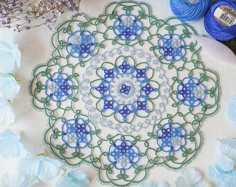 Tatting lace Pattern Hydrangea doily[PDF file Downlode]