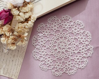 Tatting lace Pattern Waltz of the Flowers Doily[PDF file Downlode]