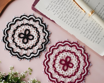Tatting lace Pattern dahlia coaster[PDF file Downlode]