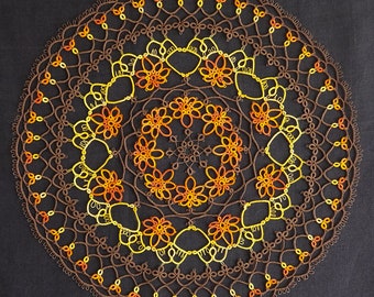 Tatting Pattern Fallen leaves Doily [PDF file Downlode]