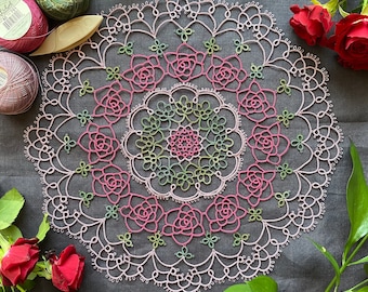 Tatting Pattern Rose Doily [PDF file Downlode]