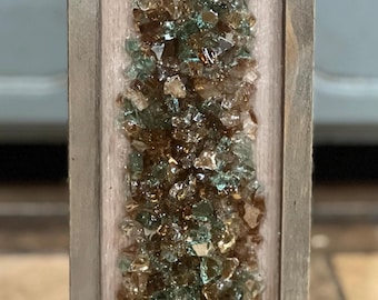 Glass Christmas Tree Glass and Resin Christmas Tree in wood open frame