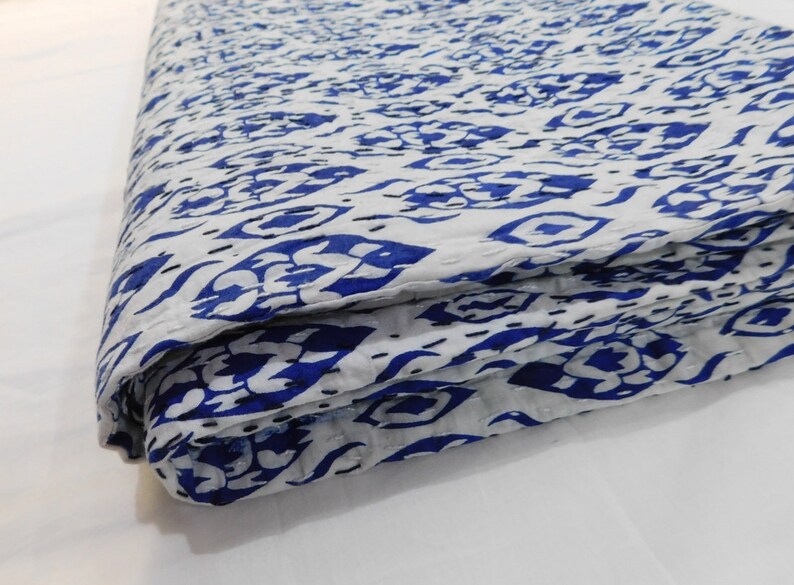 100/% cotton Handmade Kantha QuKantha Cotton Gudari Indian Kantha Throw Indian Cotton Bedspread Kantha Quilts Handblock Kantha Quilt