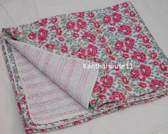 Handgemachte Kantha Quilt - Leichte Indische Tagesdecke