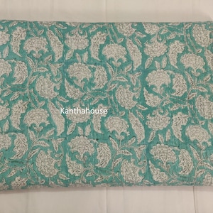 Kantha Bedspread Hand block Indian Bedcover Kantha Quilt Kantha Blanket Gudari Queen Kantha Quilt And Twin Kantha Quilt Handmade Kantha