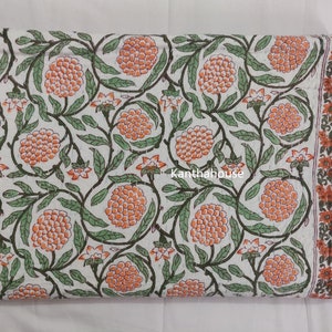 Colcha indiana Kantha Handblock, manta de algodão, manta Gudari Queen Kantha e colcha Twin Kantha, colcha feita à mão Kantha costurada