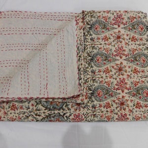 Vintage Kantha Quilt Indian Kantha Quilt Kantha Bedcover Cotton Blanket Gudari image 5
