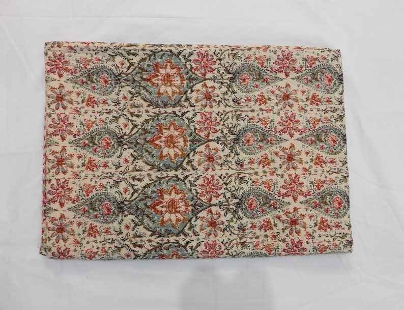 Vintage Kantha Quilt Indiase Kantha Quilt Kantha Bedcover Katoenen deken Gudari afbeelding 1