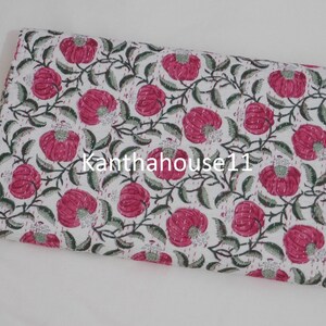 Indian Kantha Quilt Floral Print Vintage Bedspread Handmade Bedcover Cotton Bedding Kantha Quilt Twin Kantha or Queen Kantha Quilts