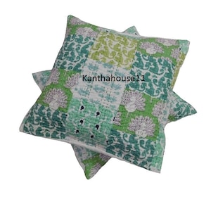 Indian decorative pillows kantha cushion cover 16x16 Inches Patch work pillow cover ethnic pillowcase , 12 x 12 cushions cover