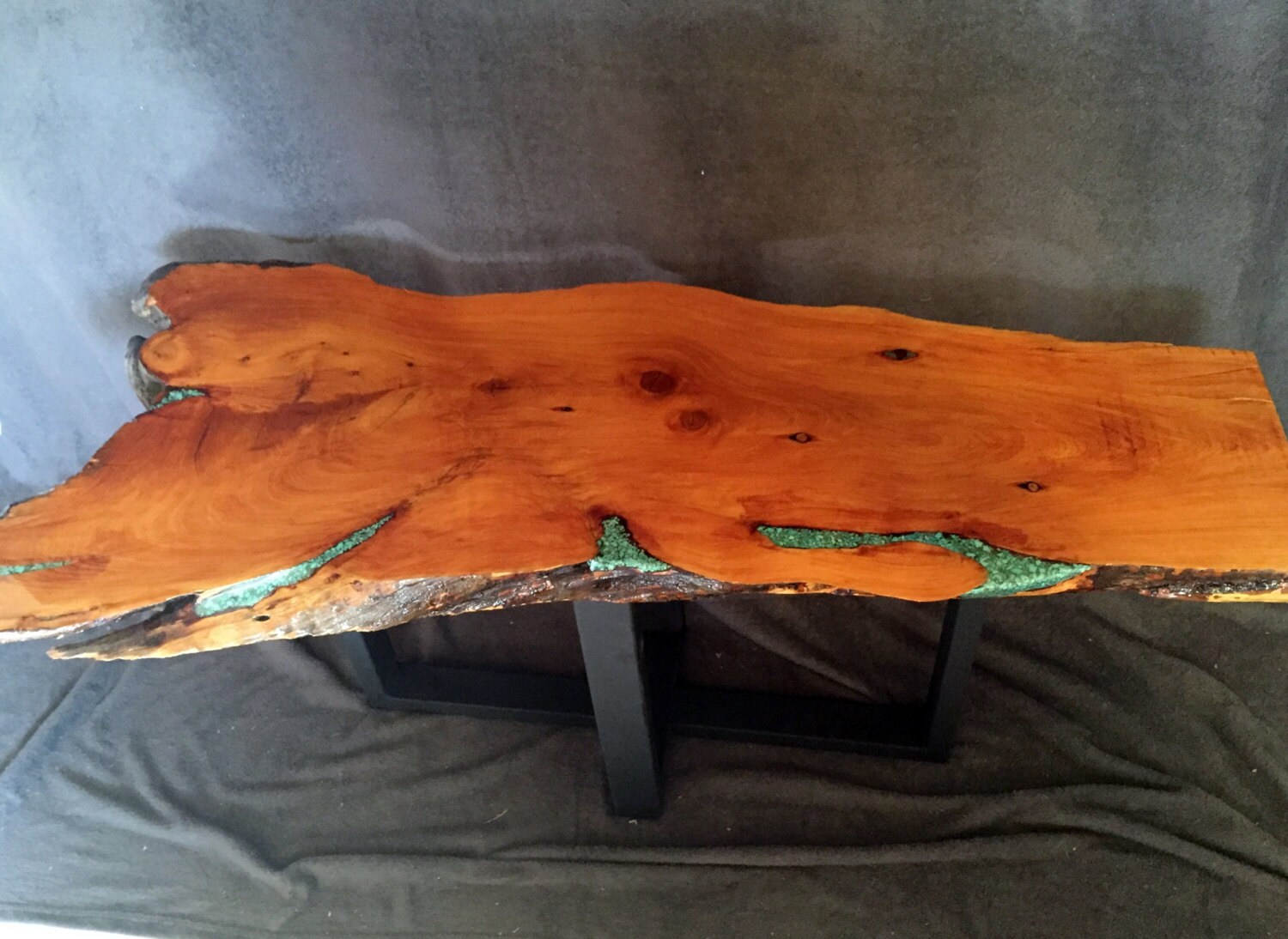 Juniper coffee table with turquoise inlay epoxy finish and Etsy