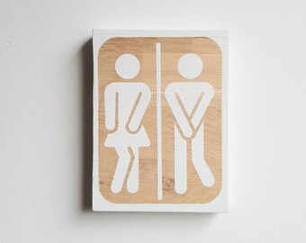 Signe Pancarte de porte toilettes WC homme/femme