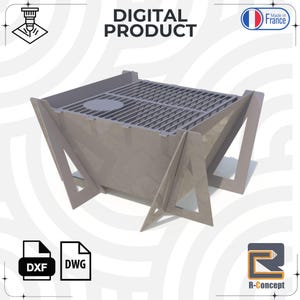 Barbecue, BBQ, brazier, grill DXF file for CNC plasma laser cutting to make your own barbecue DIY