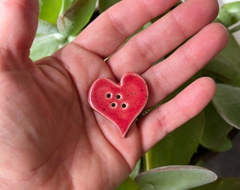 Heart-shaped Ceramic Button