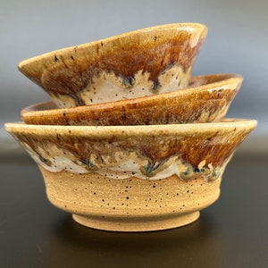 Set of 3 Smores Inspired Ceramic Prep Bowls Handmade Pottery image 1