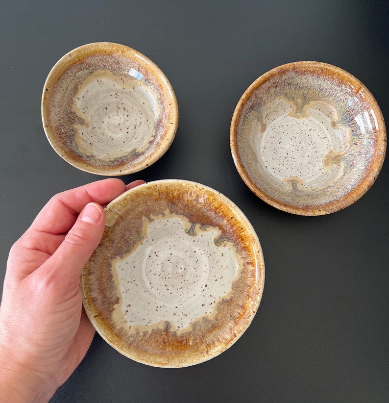 Set of 3 Smores Inspired Ceramic Prep Bowls Handmade Pottery image 2