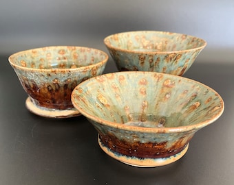 Set of 3 "Earthy" Prep / Snack Bowls | Handmade Pottery