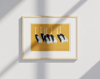 Żurawie Ogata Korin – plakat vintage z japońskim ptakiem