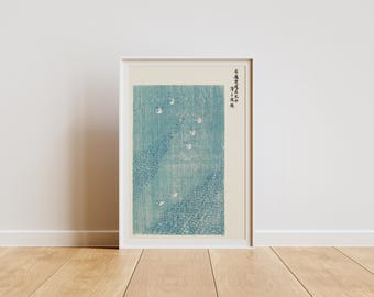 Träsnitt av Taguchi Tomoki: Yatsuo no tsubaki, japansk minimalistisk konst (digital nedladdning)